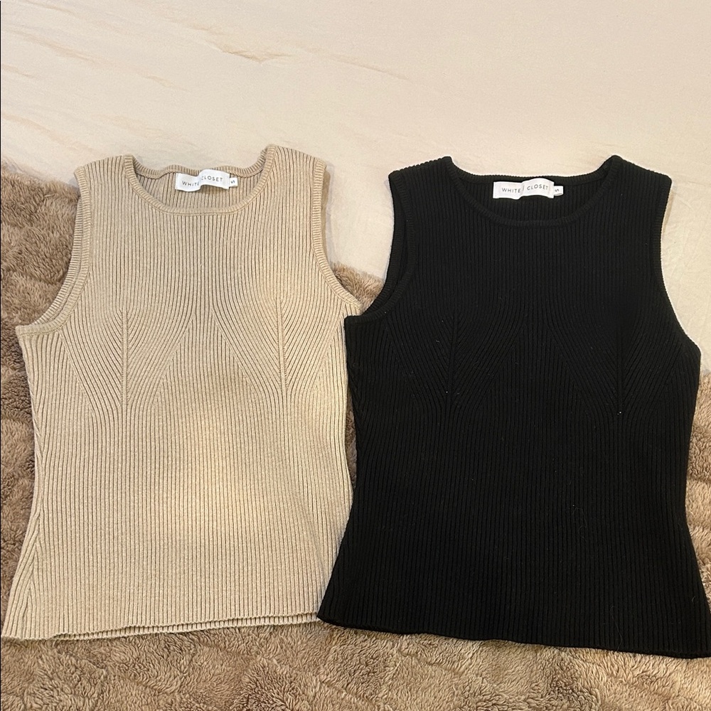 NWOT Ribbed Knit Tops Set of 2